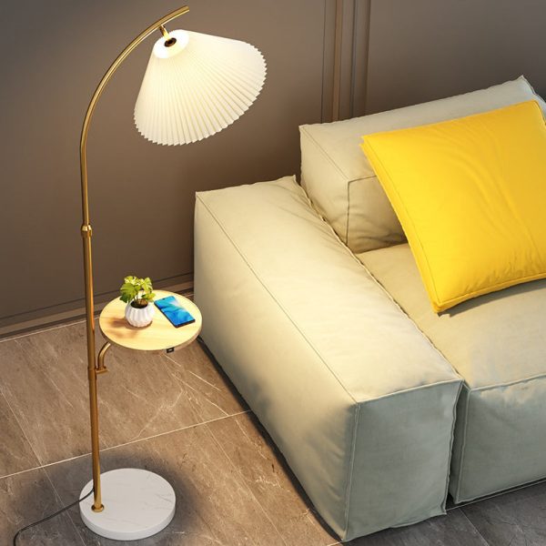 Modern Simplicity Pleated PVC Iron Pole 1-Light Standing Floor Lamp For Living Room - Image 10
