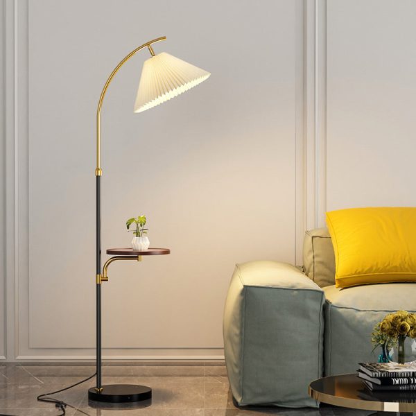 Modern Simplicity Pleated PVC Iron Pole 1-Light Standing Floor Lamp For Living Room - Image 13