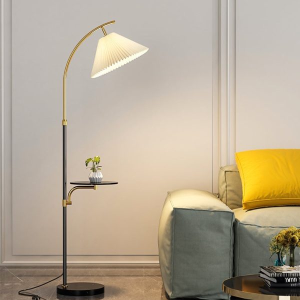 Modern Simplicity Pleated PVC Iron Pole 1-Light Standing Floor Lamp For Living Room - Image 14