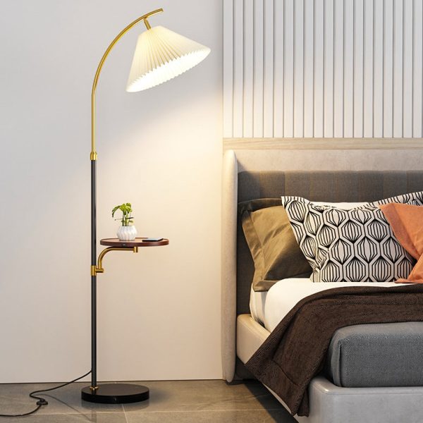 Modern Simplicity Pleated PVC Iron Pole 1-Light Standing Floor Lamp For Living Room - Image 11