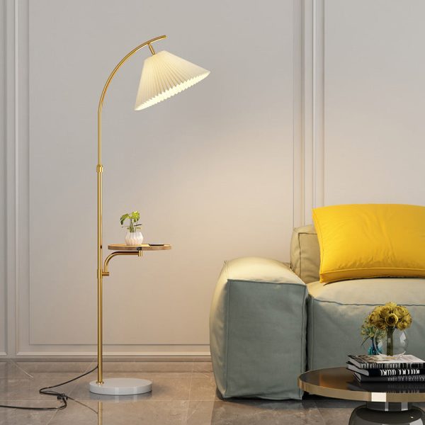 Modern Simplicity Pleated PVC Iron Pole 1-Light Standing Floor Lamp For Living Room - Image 17