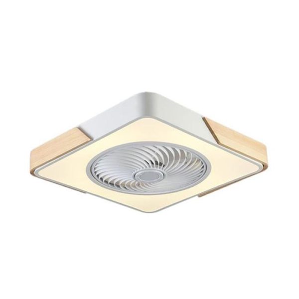 21'' LED Round Square Flush Mount Bladeless Ceiling Fan Lights - Image 6