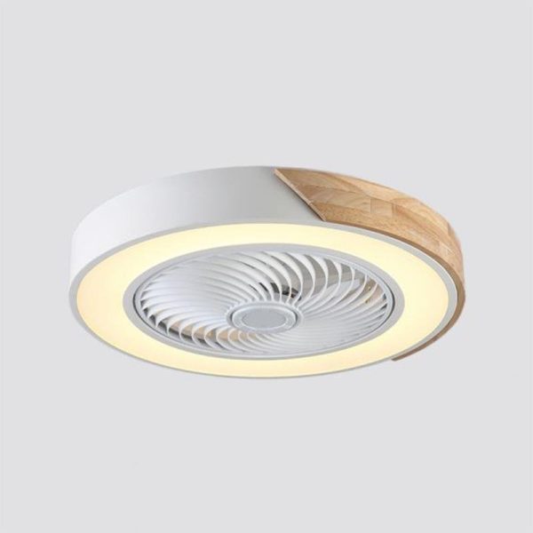 21'' LED Round Square Flush Mount Bladeless Ceiling Fan Lights - Image 3