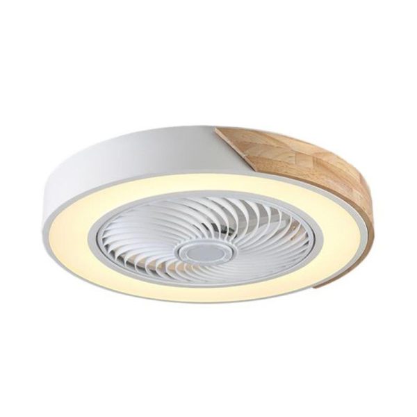 21'' LED Round Square Flush Mount Bladeless Ceiling Fan Lights - Image 5