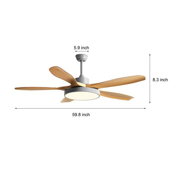 60 Inch Ceiling Fan with Lights and Remote Control Nordic Ceiling Fan Lamp with Silent Inverter - Image 12