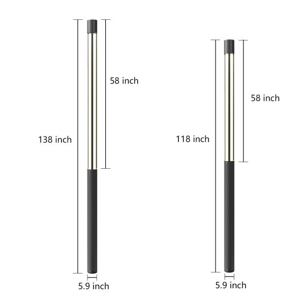 Cylinder Shaped LED Black Modern Outdoor Post Lights Pole Lamp Path Lights - Image 8