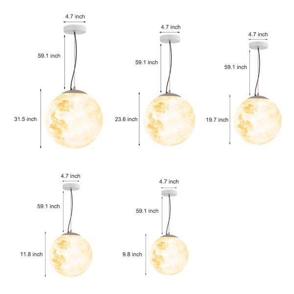 Outdoor Resin Moon Texture Chandelier Waterproof Landscape Decorative Lighting - Image 6