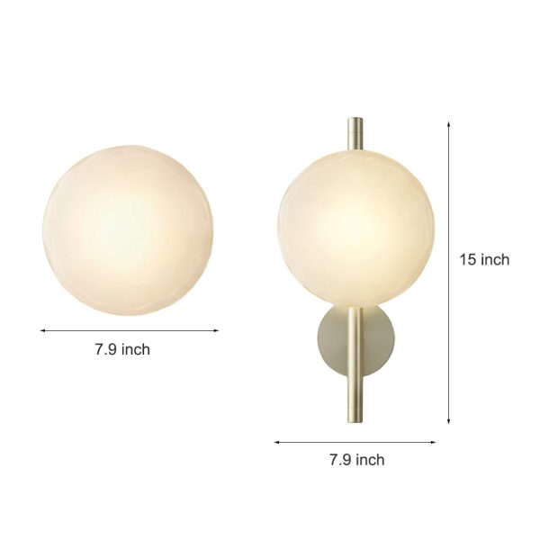 Round Glass Shell Design Wall Sconce Modern Bedside & Study Wall Lamp - Image 10