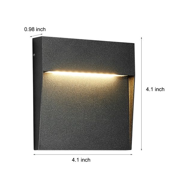 Minimalist Square Waterproof Stair Lights Step Lights Outdoor Wall Lights Stairway Sconces - Image 7
