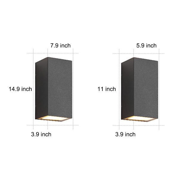 Rectangular Waterproof Up and Down Lights LED Solar Modern Wall Sconce Lighting - Image 5