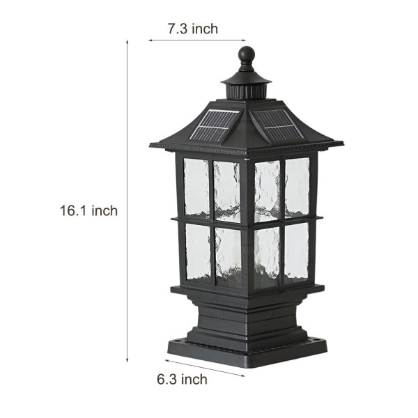 Waterproof Dimming LED Black Modern Solar Post Caps Light with Remote Control - Image 6
