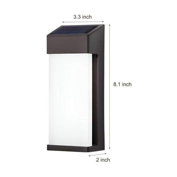 2 Pcs Rectangular LED Light-controlled Waterproof Outdoor Solar Sconce Lighting - Image 6