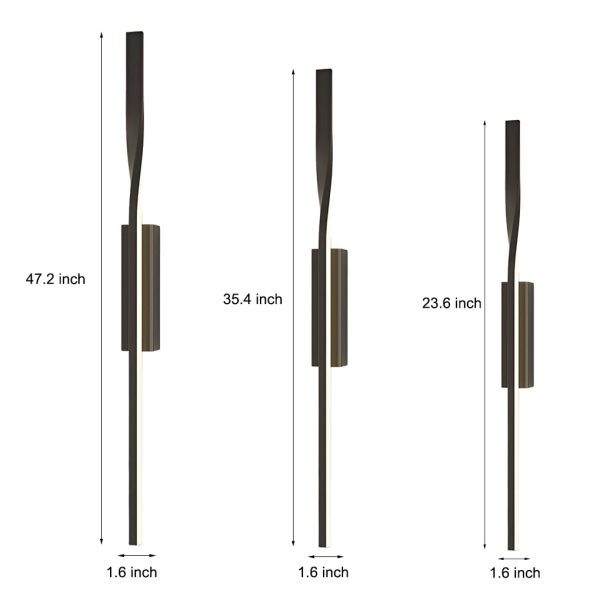 Creative Linear Strip LED Black Nordic Wall Lamp Wall Sconce Lighting - Image 9