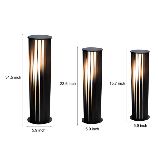 Geometric Black Cage Solar LED Pathway Lights - Image 8
