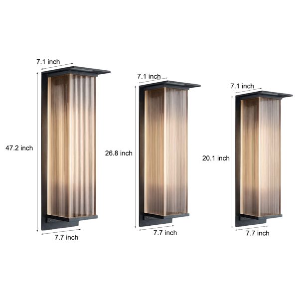 Rectangular Waterproof LED 3w Modern Outdoor Solar Wall Sconces Lighting - Image 9