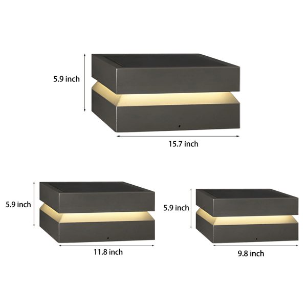 Square LED 16w Waterproof Black Modern Solar Post Caps Lights Pillar Light - Image 8