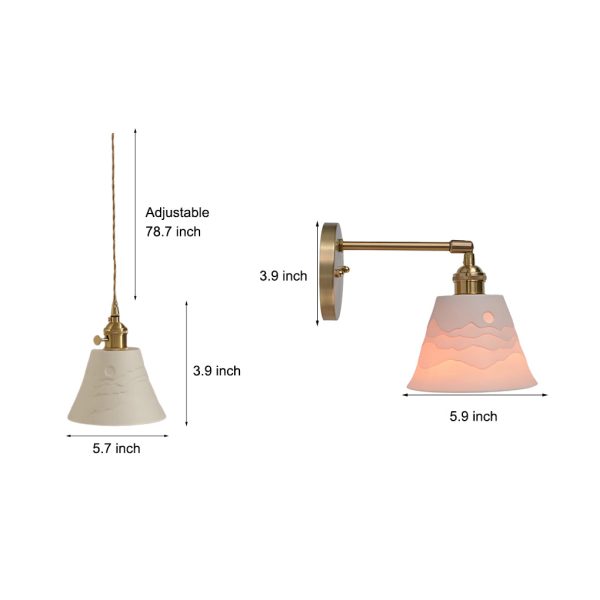 Mountains Shadow Ceramic LED Nordic Island Lights Pendant Light Wall Lamp - Image 9