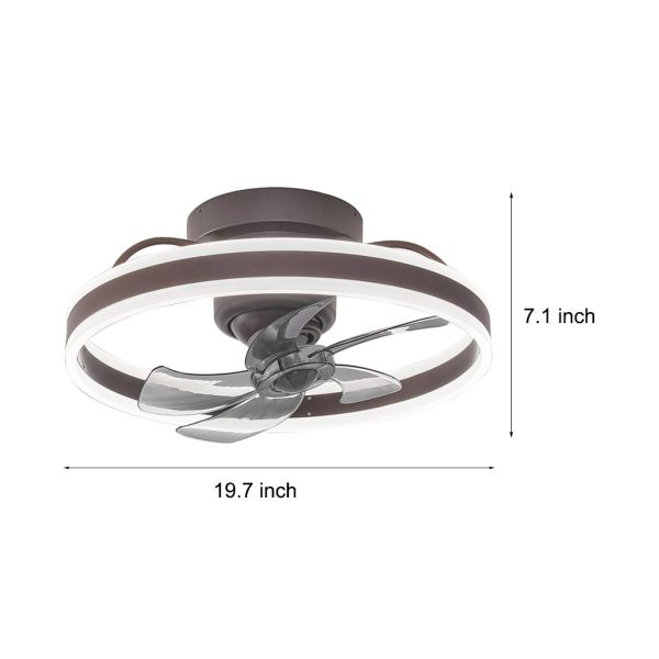 Round Stepless Dimming LED 360?? Rotating Modern Ceiling Fan Light - Image 12