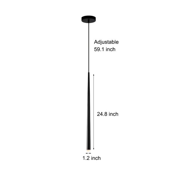 Minimalist Conical Long Tube Design COB Black Nordic Pendant Light - Image 8