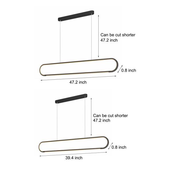 Minimalist Strip Stepless Dimming LED Modern Chandelier Hanging Lamp - Image 10