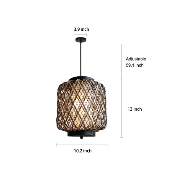Rattan Waterproof Rustic Modern Outdoor Chandelier Pendants Ceiling Lights - Image 11