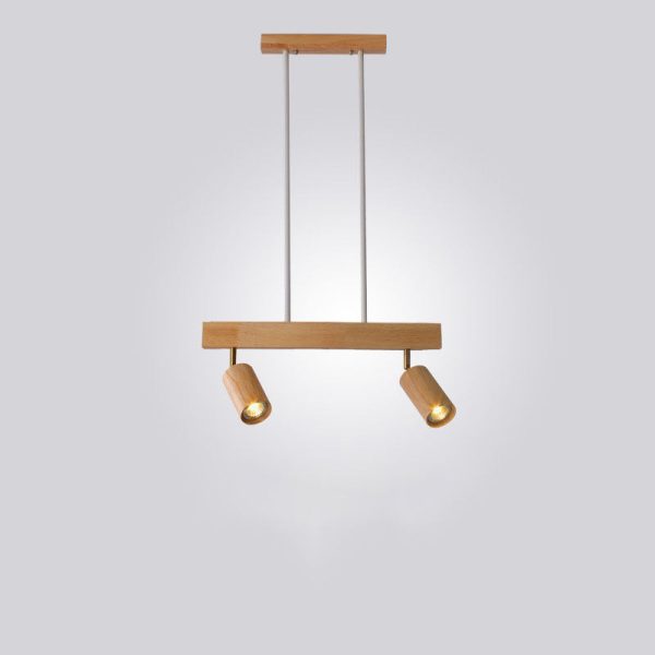Nordic Minimalist Solid Wood Spotlight Track 2/3/4 Light Chandelier - Image 3