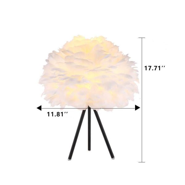 Modern Swan Feather 1-Light Globe Standing Table Lamp - Image 4