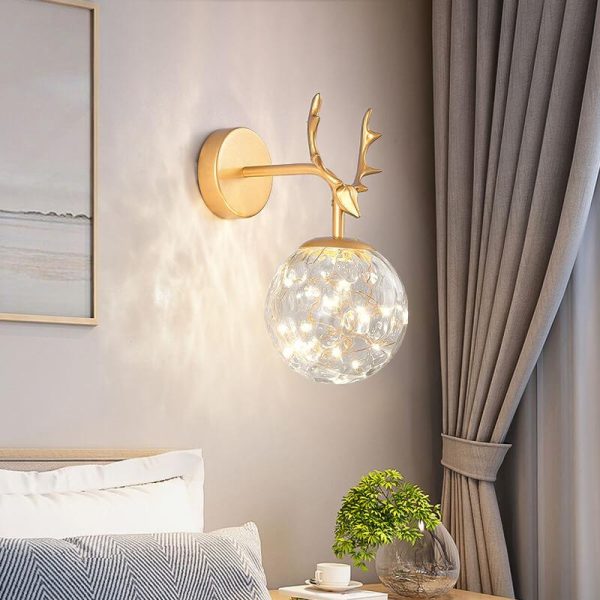 Modern Antler Glass Ball LED Wall Sconce Lamps - Image 4