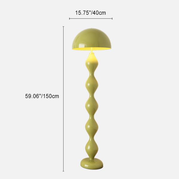 Contemporary Scandinavian Iron Mushroom Shade 1-Light Standing Floor Lamp For Bedroom - Image 6