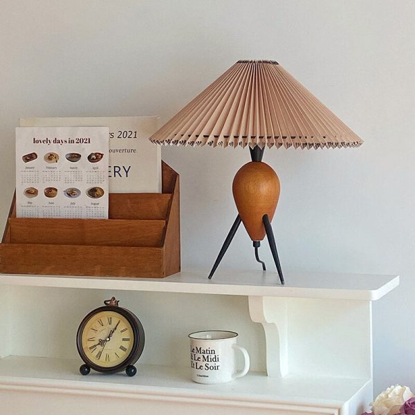 Vintage Bucket Pleated 1-Light Standing Table Lamp - Image 10