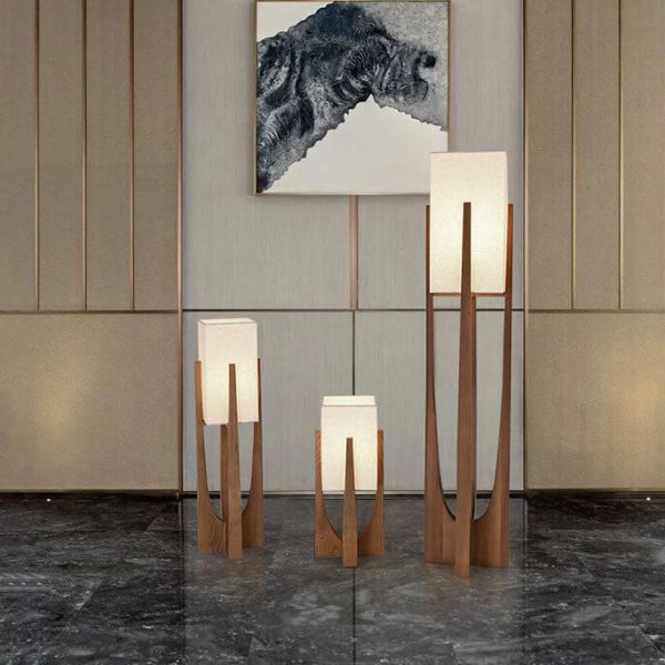 Modern Fabric Solid Wood 1-Light Standing Floor Lamps - Image 3