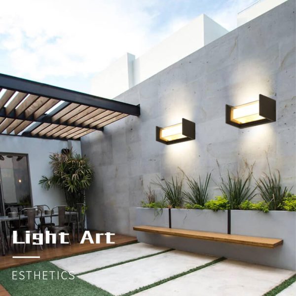 Modern Waterproof Rectangular LED 1-Light Outdoor Wall Sconce Lamp - Image 7