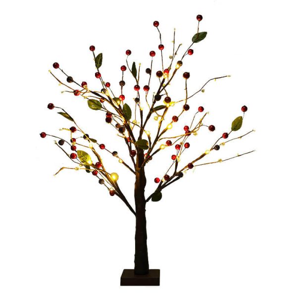 Red Fruits Pine Tree Light Small Led Battery Decoration Table Lamp - Image 5