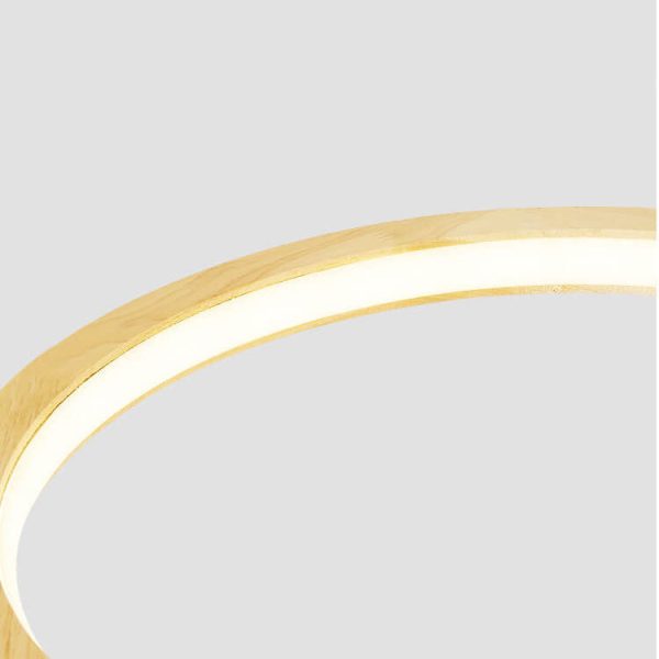 Modern Minimalist Wooden Linear Round 1-Light LED Chandeliers - Image 8