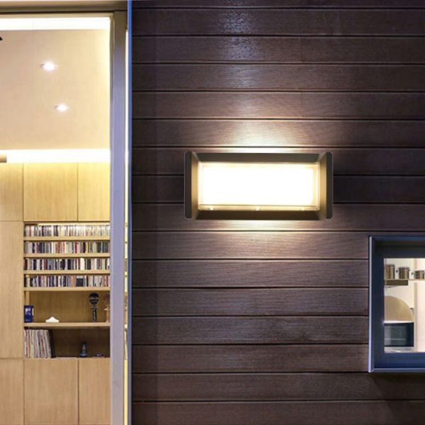 Modern Waterproof Rectangular LED 1-Light Outdoor Wall Sconce Lamp - Image 8