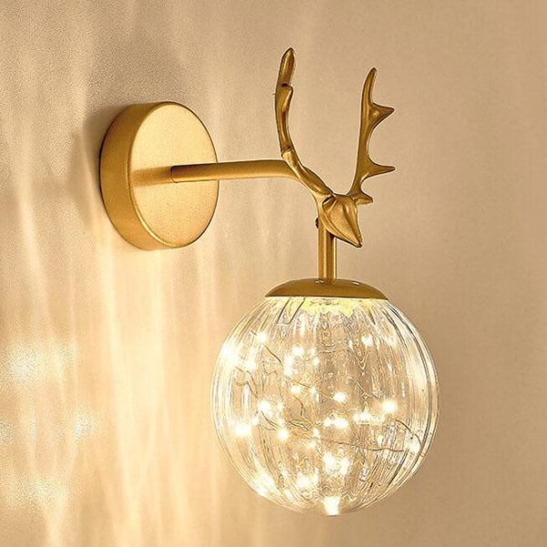 Modern Antler Glass Ball LED Wall Sconce Lamps - Image 5