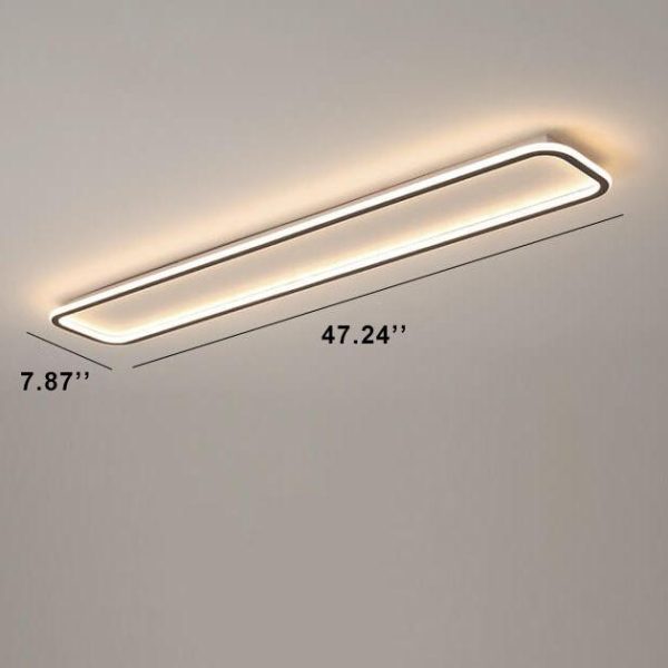 Minimalist 1-Light Linear Acrylic 3 Color Changeable LED Flush Mount Lighting - Image 12