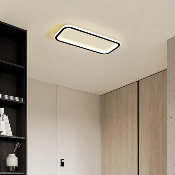 Minimalist 1-Light Linear Acrylic 3 Color Changeable LED Flush Mount Lighting - Image 16
