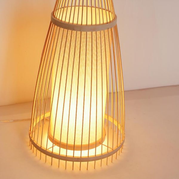 Bamboo Weaving 1-Light Hut Shaped Standing Floor Lamps - Image 11