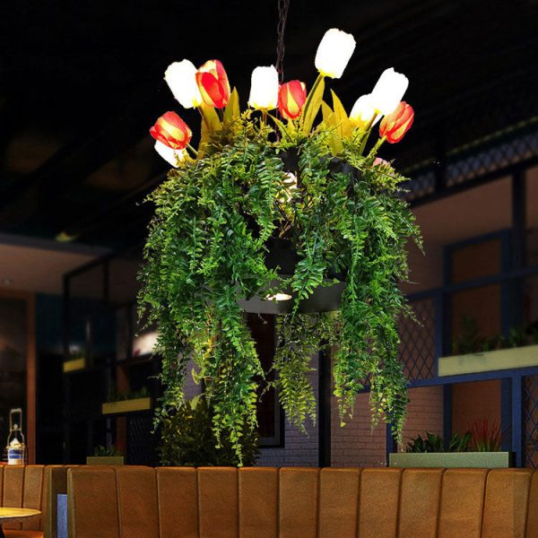 Modern Creative Simulation Plant Flowers Iron 12/13-Light Chandelier - Image 27