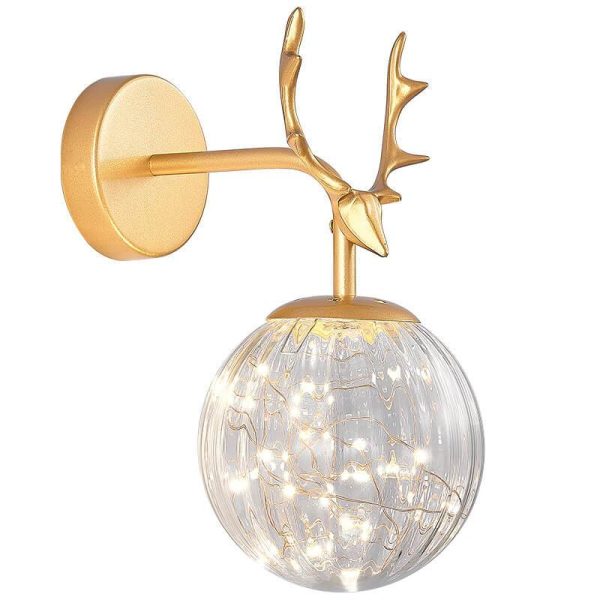 Modern Antler Glass Ball LED Wall Sconce Lamps - Image 9