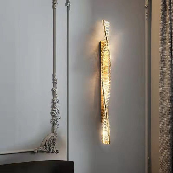 Modern Crystal Light Luxury Spiral Design LED Wall Sconce Lamp - Image 2