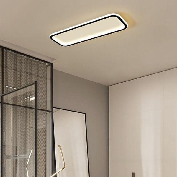 Minimalist 1-Light Linear Acrylic 3 Color Changeable LED Flush Mount Lighting - Image 4
