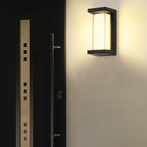 Modern Waterproof Rectangular LED 1-Light Outdoor Wall Sconce Lamp - Image 2