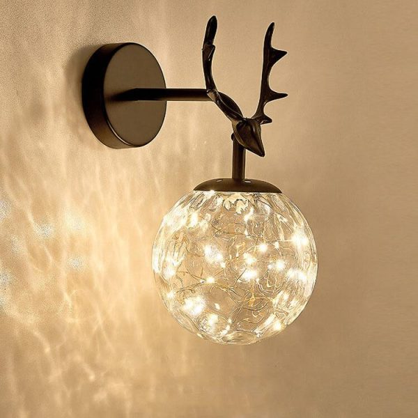 Modern Antler Glass Ball LED Wall Sconce Lamps - Image 6