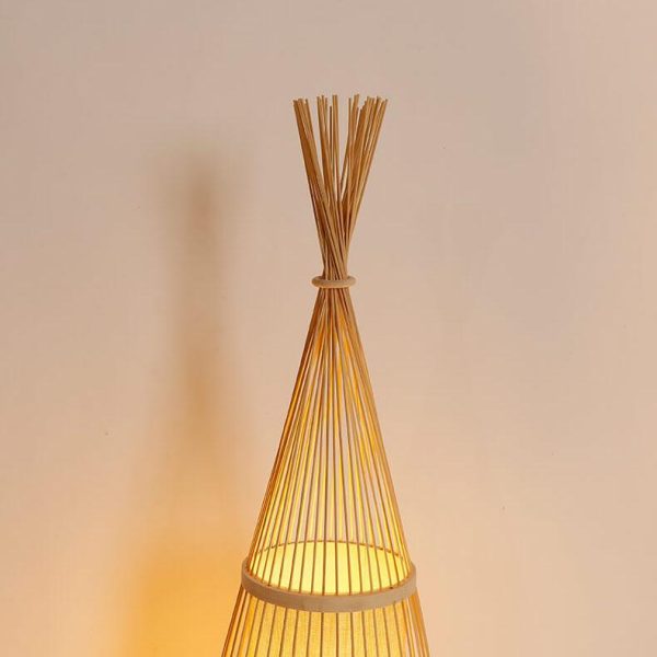 Bamboo Weaving 1-Light Hut Shaped Standing Floor Lamps - Image 10