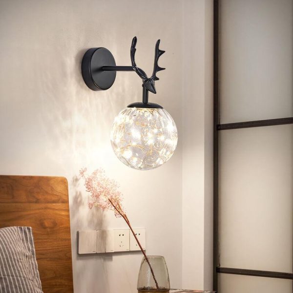 Modern Antler Glass Ball LED Wall Sconce Lamps - Image 2