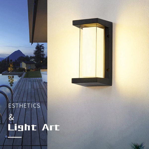 Modern Waterproof Rectangular LED 1-Light Outdoor Wall Sconce Lamp - Image 6