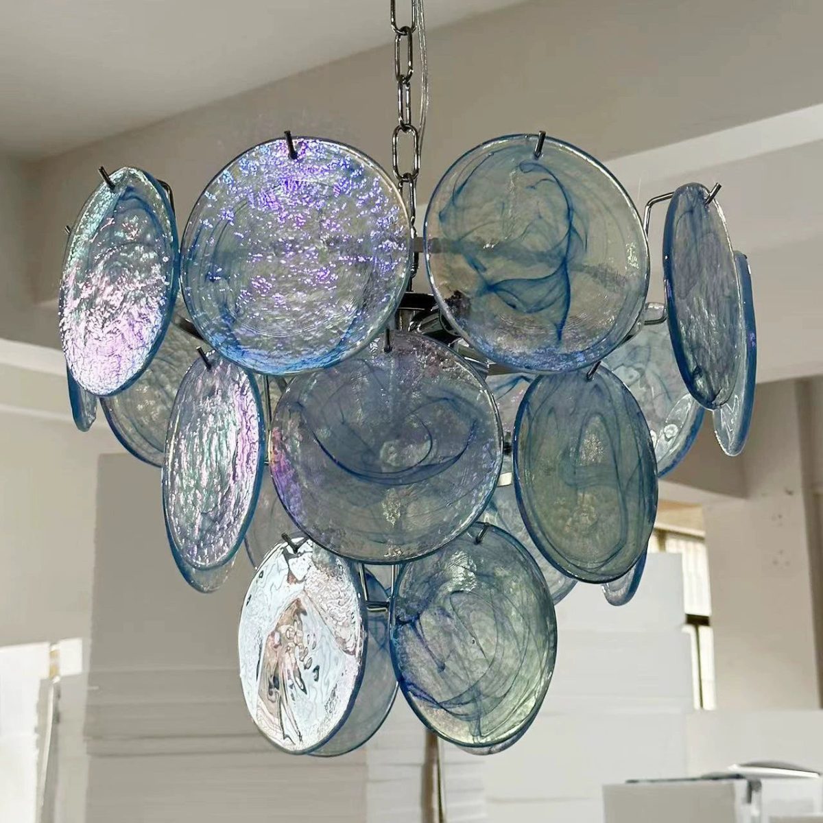 Traditional French Flower Shaped Iron Glass 5/9/12 Light Chandelier For Living Room - Image 16