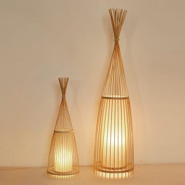 Bamboo Weaving 1-Light Hut Shaped Standing Floor Lamps - Image 12